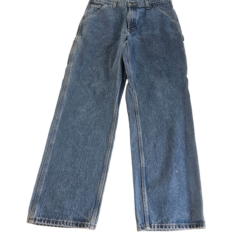 Carhartt B247 DST Dungaree Fit Carpenter Jeans Mens 34x32 Blue Denim Workwear